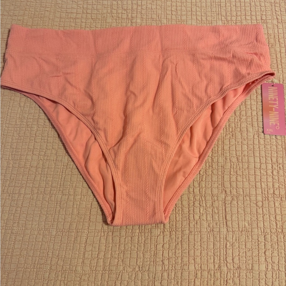 Peach High-Waisted Bikini Bottoms